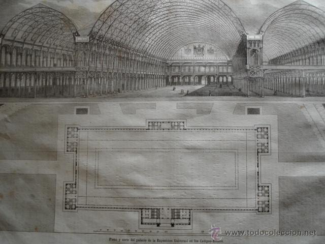 Arte: EXPOSICION UNIVERSAL DE PARIS PALACIO .A&Ntilde;O 1854 - Foto 1