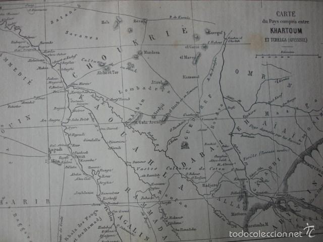Arte: MAPA DE KHARTOUM A TCHELGA.A&Ntilde;O 1865 - Foto 1