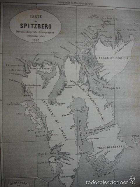 Arte: MAPA DE SPITZBERG .A&Ntilde;O 1865 - Foto 1