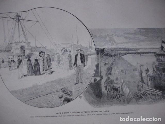 Arte: CADIZ EXPOSICION MARITIMA UNIVERSAL  . A&Ntilde;O 1887 - Foto 1