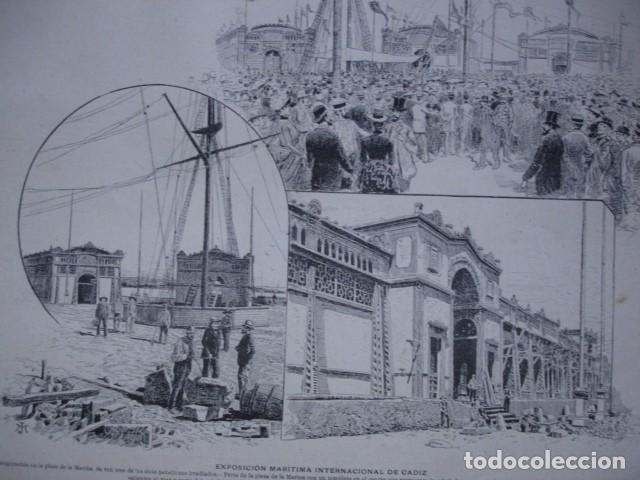 Arte: CADIZ EXPOSICION MARITIMA UNIVERSAL . A&Ntilde;O 1887 - Foto 1