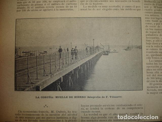 Arte: LA CORU&Ntilde;A MUELLE DE HIERRO . A&Ntilde;O 1891 - Foto 2