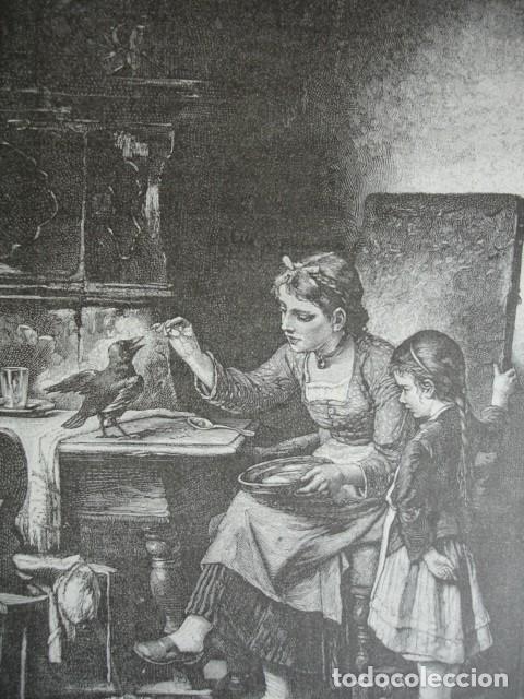 Arte: LA COMIDA DE LA URRACA .A&Ntilde;O 1891 - Foto 1