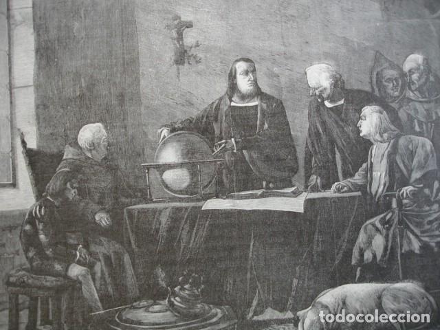 Arte: COLON EN LA RABIDA FELIPE MASSO . A&Ntilde;O 1892 - Foto 1