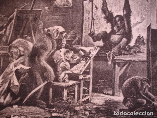 Arte: ACADEMIA DE MONOS  A&Ntilde;O 1880 - Foto 1