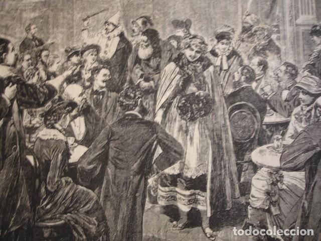 Arte: CARNAVAL EN UN CAFE DE BERLIN  A&Ntilde;O 1880 - Foto 1