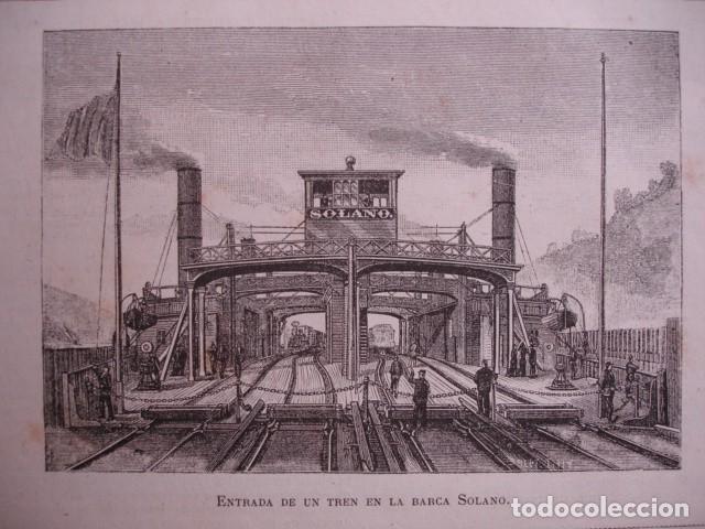Arte: TREN EN LA BARCA DE SOLANO  .A&Ntilde;O 1880 - Foto 1