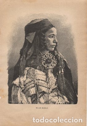 Art: XILOGRAFIA DE TIPOS Y COSTUMBRES. MUJER KABILA   G-TIPYCOST-063