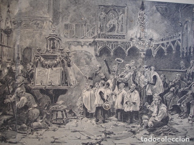 Arte: EN EL CORO BENLLIURE A&Ntilde;O 1890 - Foto 1