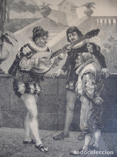 Arte: BUFONES DE LA CORTE CAMPI .A&Ntilde;O 1890 - Foto 1