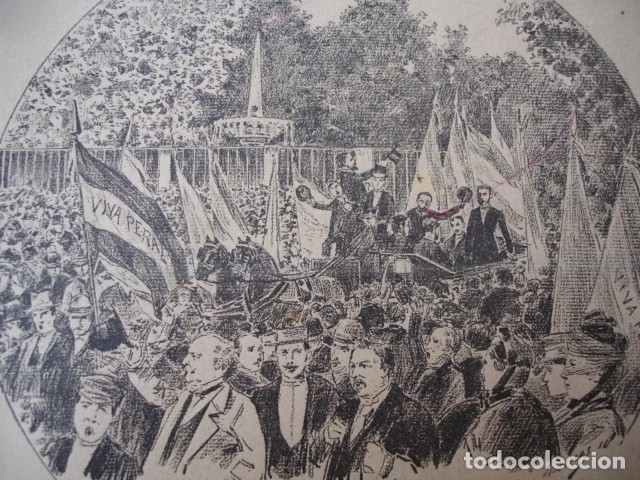 Arte: MADRID HOMENAJE A ISSAC PERAL EN EL BOTANICO .A&Ntilde;O 1890 - Foto 1