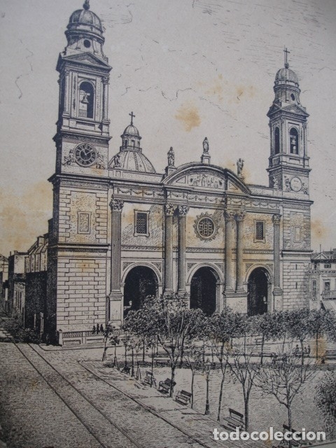 Arte: CATEDRAL  MONTEVIDEO .A&Ntilde;O 1890 - Foto 1