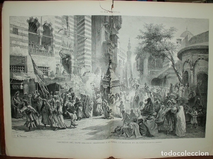 Arte: XILOGRAFIA: PROCESION DEL TAPIZ SAGRADO DESTINADO A LA MECA&hellip;ILUSTRACION ARTISTICA G-ILUSESP-003