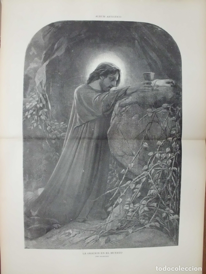Arte: XILOGRAFIA: LA ORACION EN EL HUERTO. POR DELAROCHE. ILUSTRACION ARTISTICA   G-ILUSESP-021