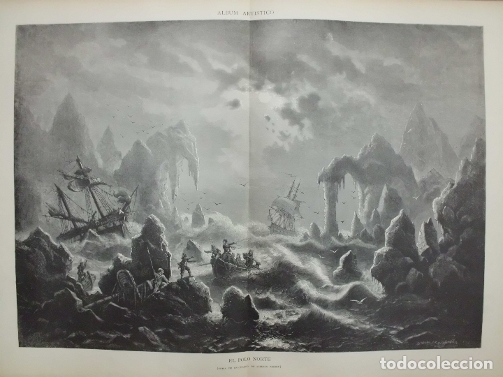 Arte: XILOGRAFIA: EL POLO NORTE. COPIA DE UN CUADRO DE ALBERTO RIEGER. LA ILUS. ARTISTICA  G-ILUSESP-027