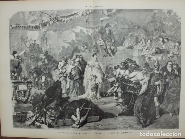 Arte: XILOGRAFIA: THUSNELDA, MUJER DE ARMINIO FIGURANDO EN EL TRIUNFO GERMANICO  G-ILUSESP-030