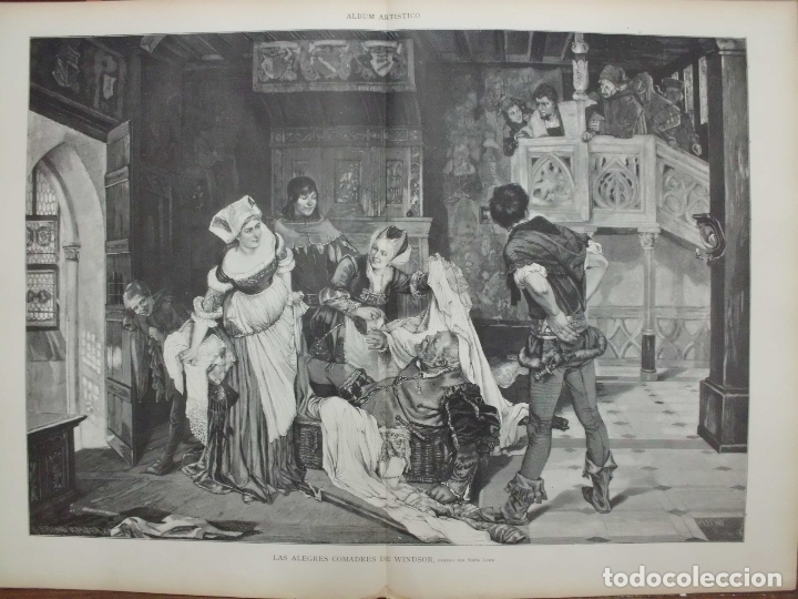Arte: XILOGRAFIA: LAS ALEGRES COMADRES DE WINDSOR. CUADRO DE SOFIA LOWE   G-ILUSESP-040 - Foto 1