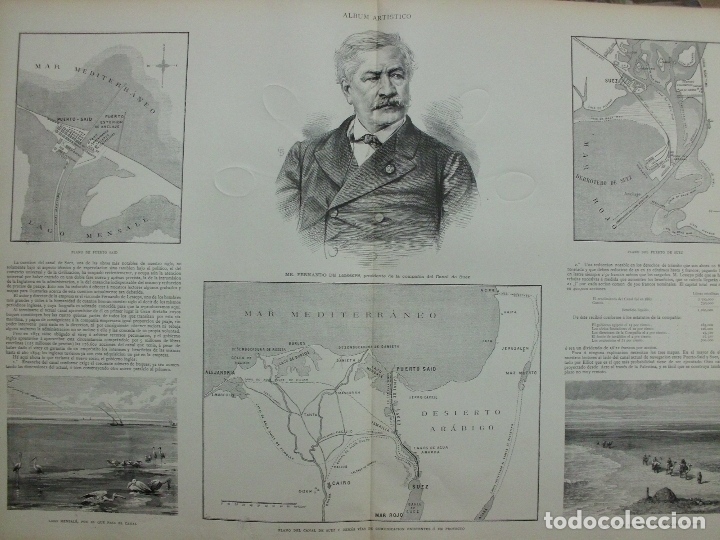 Arte: XILOGRAFIA: M.R. FERNANDO DE LESSEPS. PRESIDENTE DE LA COMPA&Ntilde;&Iacute;A DEL CANAL DE SUEZ   G-ILUSESP-044