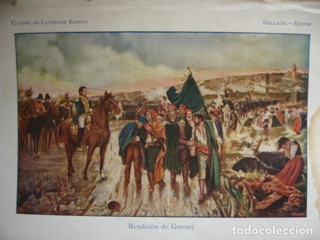Arte: RENDICCION DE GERONA  .1900 - Foto 1