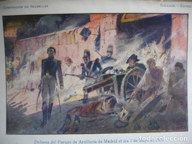Arte: DEFENSA DE MADRID EL 2 DE MAYO .1900 - Foto 1