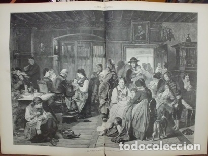 Arte: XILOGRAFIA: LA VACUNACION. CUADRO DE A. HORNEMANN. ILUSTRACION ARTISTICA   G-ILUSESP-065