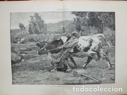 Arte: XILOGRAFIA: EN LA PRADERA. CUADRO DE M. JULIEN DUPRE. ILUSTRACION ARTISTICA   -ILUSESP-067