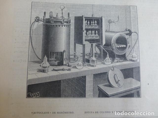 Arte: PARIS LABORATORIO DE PASTEUR XILOGRAFIA 1890 - Foto 1