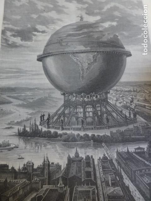 Arte: PROYECTO DE MONUMENTO A COLON XILOGRAFIA 1890 - Foto 1