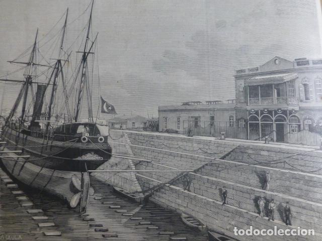 Arte: CANAL DE SUEZ XILOGRAFIA 1882 - Foto 1