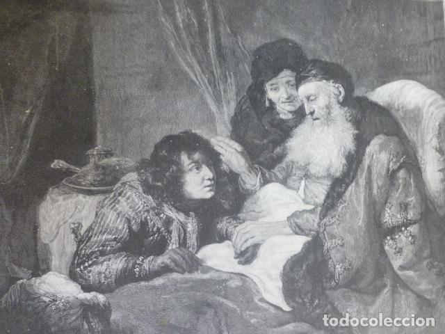 Arte: ISAAC Y JACOB XILOGRAFIA 1893 - Foto 1