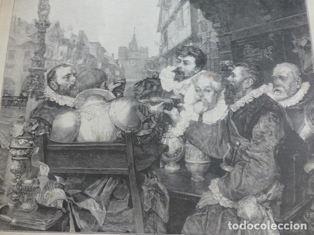 Arte: EL 9 DE JUNIO DE 1601 EN BASILEA XILOGRAFIA 1893 - Foto 1