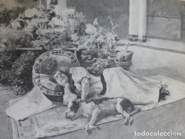 Arte: LA SIESTA XILOGRAFIA 1893 - Foto 1
