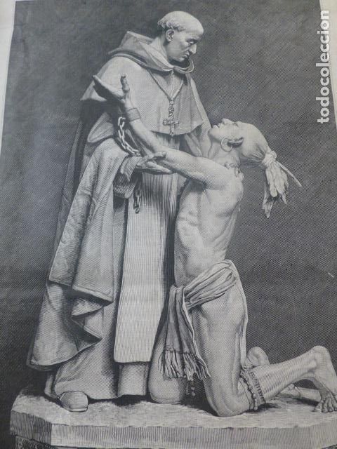 Arte: BARTOLOME DE LAS CASAS DEFENSOR DE LOS INDIOS ANTIGUA XILOGRAFIA 1881 - Foto 1