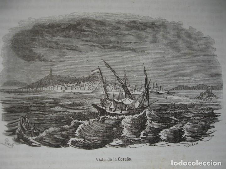 Arte: VISTA DE LA CORU&Ntilde;A . A&Ntilde;O 1851 - Foto 1