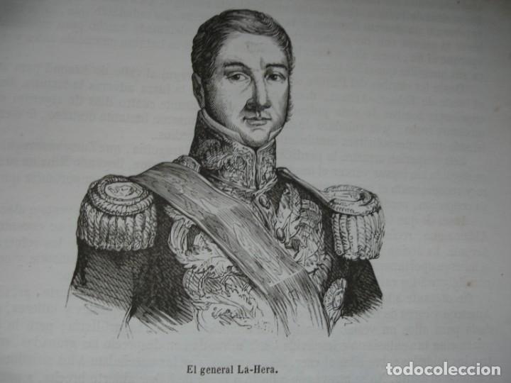 Arte: GENERAL LA HERA .GRABADO DEL A&Ntilde;O 1851 - Foto 1