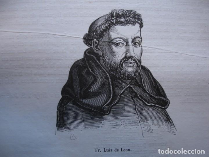 Arte: FRAY LUIS DE LEON .GRABADO DEL A&Ntilde;O 1850 - Foto 1