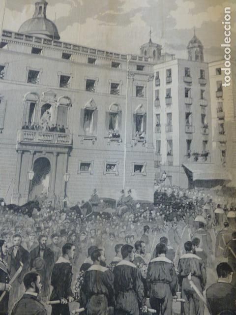 Arte: BARCELONA MUERTE DEL MARQUES DE COMILLAS ANTIGUO GRABADO XILOGRAFICO XILOGRAFIA 1883