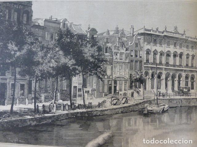 Arte: AMSTERDAM HOLANDA CASA DE CORREOS ANTIGUO GRABADO XILOGRAFICO XILOGRAFIA 1883