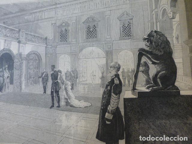 Kunst: MOSC&Uacute; VISITA DEL ZAR A LA IGLESIA DEL REDENTOR ANTIGUO GRABADO XILOGRAFICO XILOGRAFIA 1883