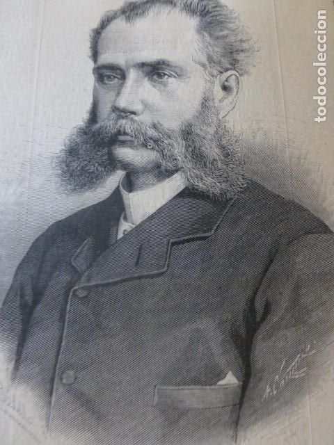 Art: JOSE C. DE PAZ MINISTRO ARGENTINO ANTIGUO GRABADO XILOGRAFICO XILOGRAFIA 1883