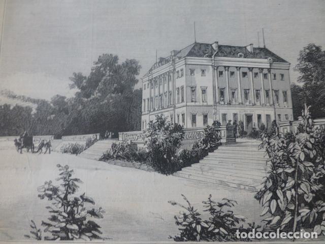 Kunst: FROSHDORF AUSTRIA RESIDENCIA DEL CONDE DE CHAMBORD ANTIGUO GRABADO XILOGRAFICO XILOGRAFIA 1883