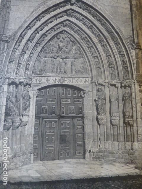Kunst: BURGOS PORTADA DE SAN ESTEB&Aacute;N ANTIGUO GRABADO XILOGRAFICO XILOGRAFIA 1884
