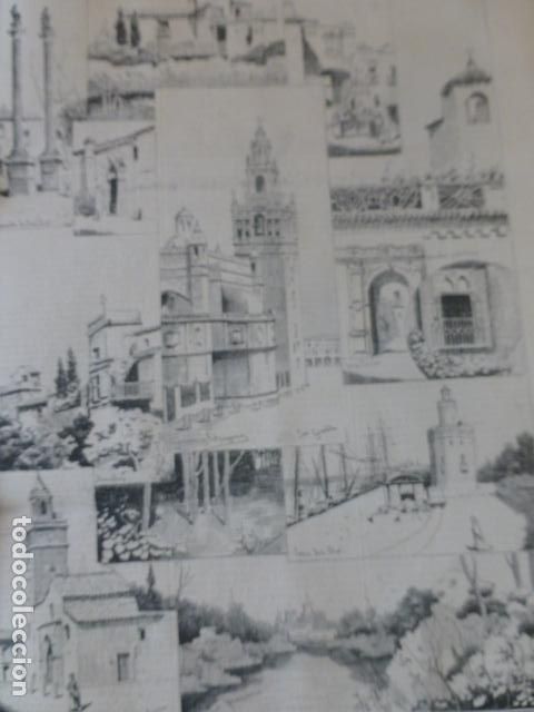 Arte: SEVILLA VARIAS VISTAS ANTIGUO GRABADO XILOGRAFICO XILOGRAFIA 1884