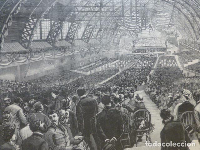 Arte: CHICAGO TRABAJOS PARA LA ELECCI&Oacute;N PRESIDENCIAL ANTIGUO GRABADO XILOGRAFICO XILOGRAFIA 1884