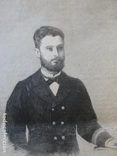 Arte: BALDOMERO IGLESIAS CAPITAN DEL VAPOR GIJON ANTIGUO GRABADO XILOGRAFICO XILOGRAFIA 1884
