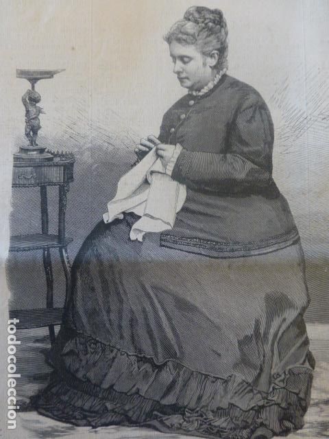 Arte: CAROLINA CIVILI DE PALAU ACTRIZ DRAMATICA ANTIGUO GRABADO XILOGRAFICO XILOGRAFIA 1884
