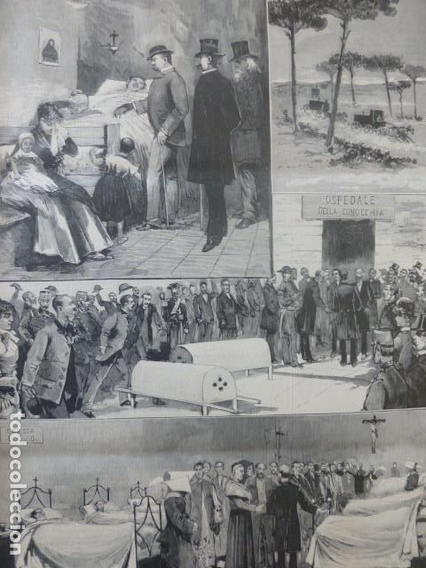 Arte: ITALIAEL COLERA ANTIGUO GRABADO XILOGRAFICO XILOGRAFIA 1884