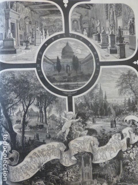 Arte: PISA EL CAMPOSANTO ANTIGUO GRABADO XILOGRAFICO XILOGRAFIA 1884