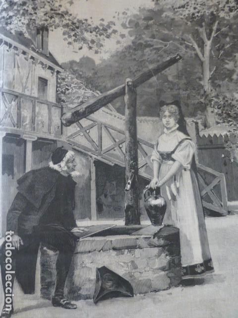 Arte: MADRID TEATRO DE LA COMEDIA EL AMIGO FRITZ ANTIGUO GRABADO XILOGRAFICO XILOGRAFIA 1884