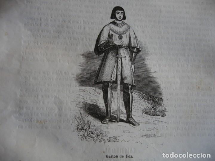 Arte: GASTON DE FOX.GRABADO A&Ntilde;O 1849 - Foto 1